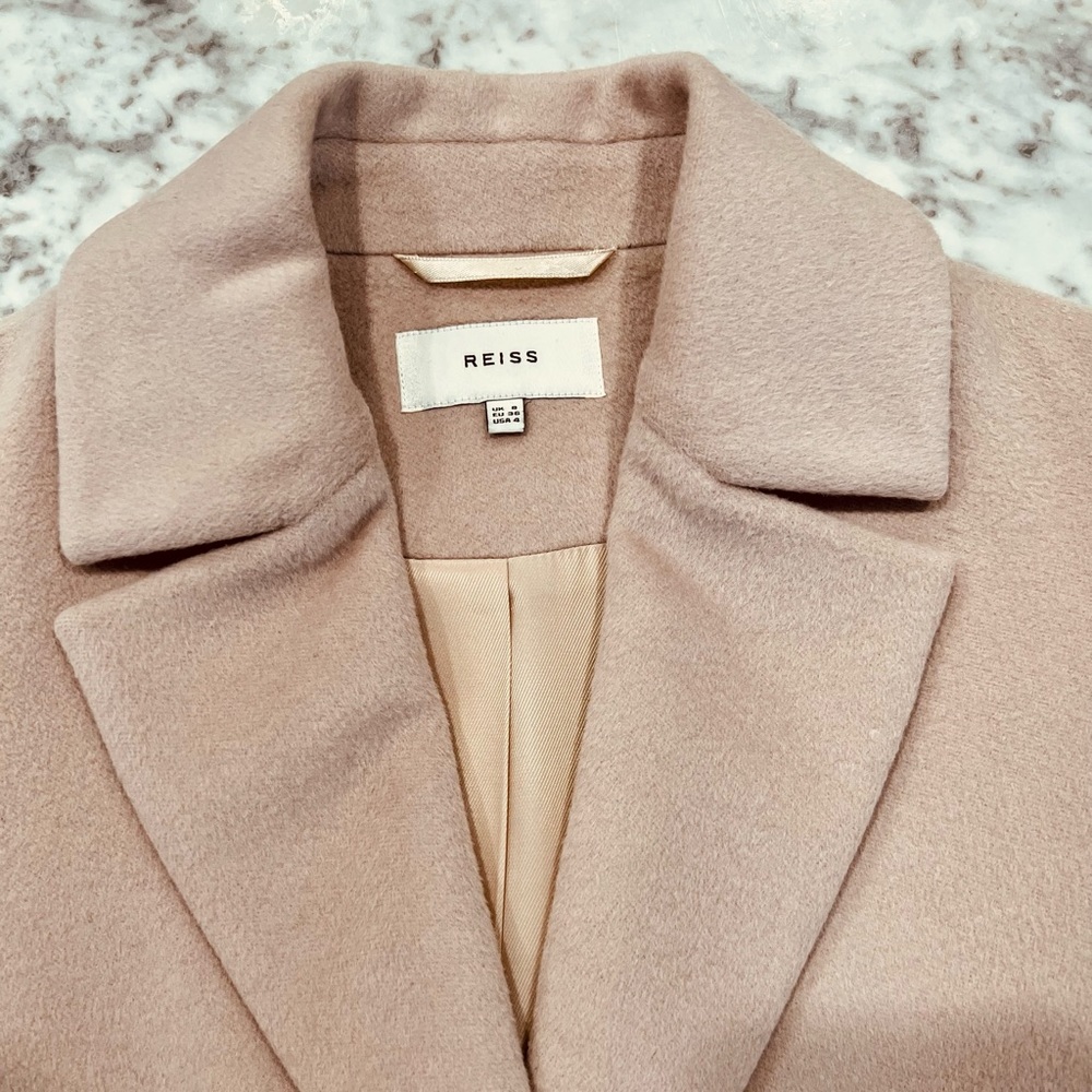 Reiss Wool Coat in Soft Pink Color – Size 4